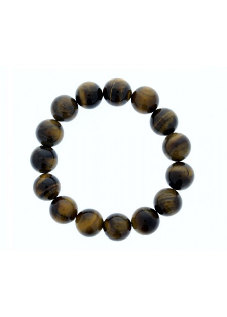 Pulsera Cuentas Piedra Marron B  OJO DE TIGRE