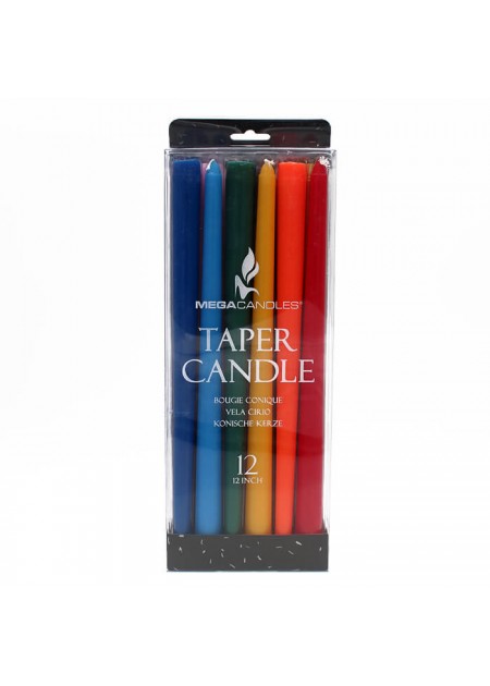 12x7-8 Taper Vela Multicolor 12 Piezas