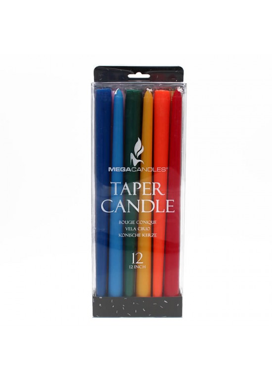 12x7-8 Taper Vela Multicolor 12 Piezas