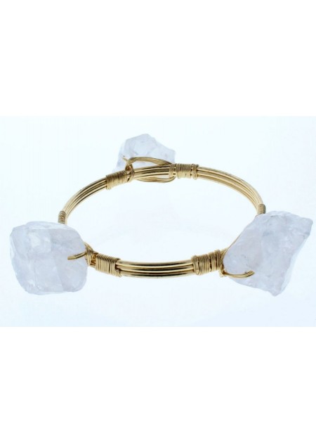 Pulsera 3 Piedra Blanco  