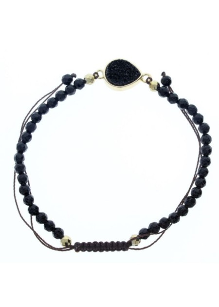 Pulsera Turmalina Negro con Colgante 