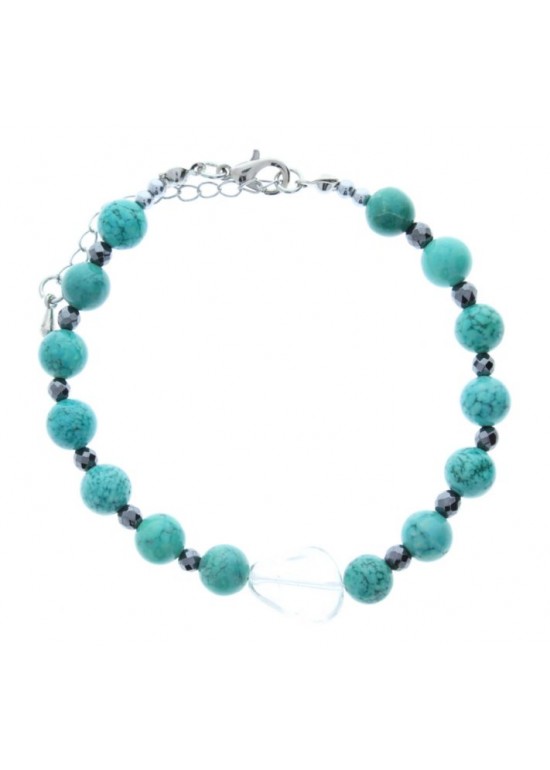 Pulsera Piedra Azul Verde  