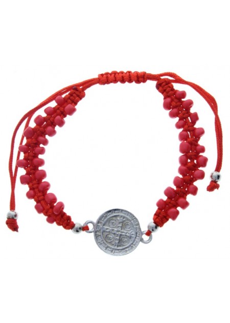 Pulsera Cuentas Rojas con Colgante B