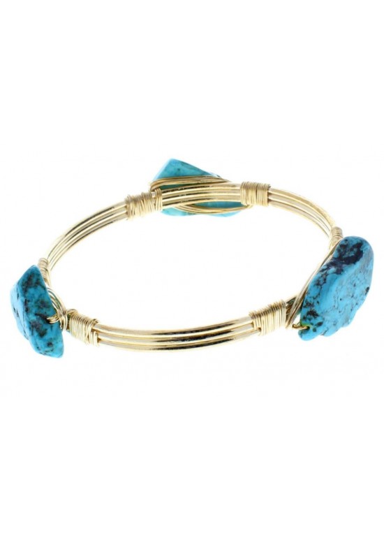 Pulsera con 4 Piedra Azul 