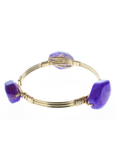 Pulsera con 4 Piedra Purpura 