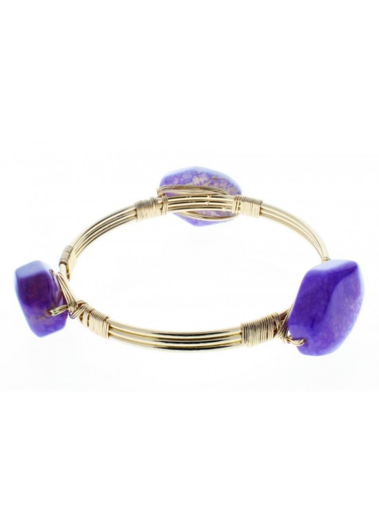 Pulsera con 4 Piedra Purpura 