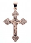 Colgante Cruz con Jesus Rosa Oro-A