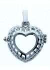 Colgante Corazon con Diamantes en Plata