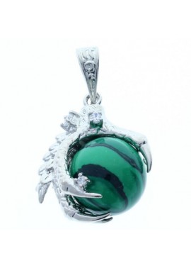 Colgante Piedra Bola Varios Colores Verde