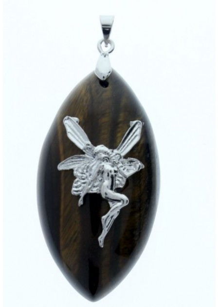 Colgante Piedra Marron con Figura 