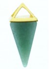 Colgante Piedra Cono Varios Colores Aventurina Verde - Oro