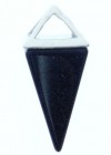 Colgante Piedra Cono Varios Colores Hematita-Plata