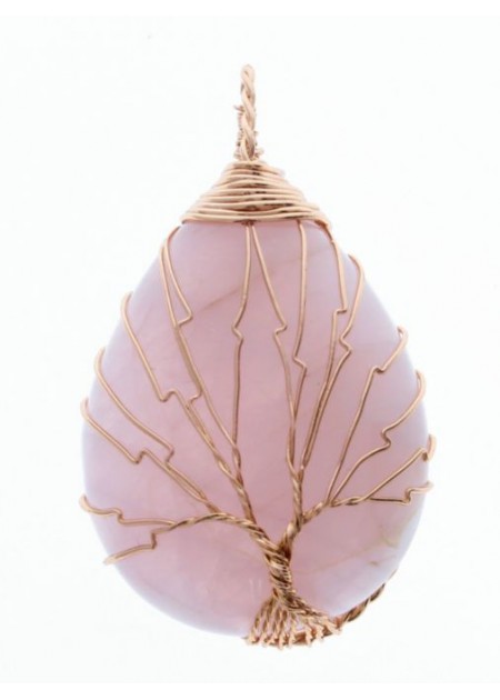 Colgante Piedra Rosado Claro Cuarzo 