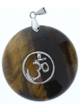 Colgante Piedra OM Marron  