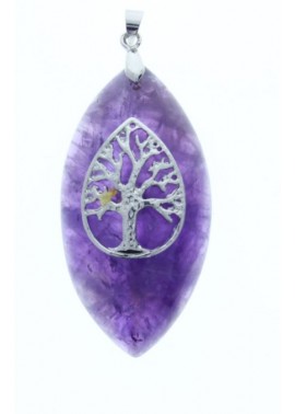 Colgante Piedra Purpura con Arbol 