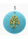 Colgante Piedra con Arbol Azul A