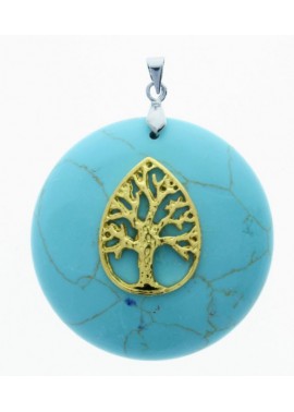 Colgante Piedra con Arbol Azul A