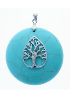 Colgante Piedra con Arbol Azul B