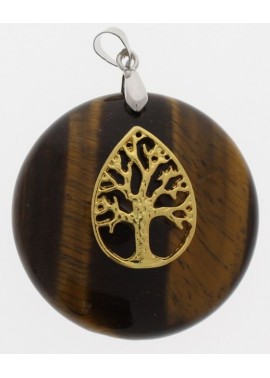 Colgante Piedra con Arbol Color Marron