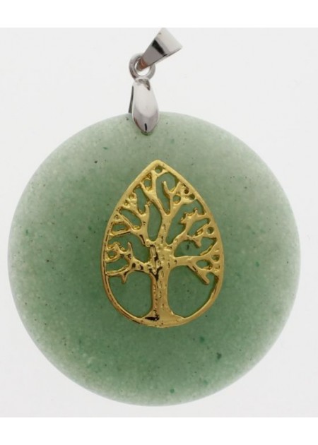Colgante Piedra con Arbol Color Verde