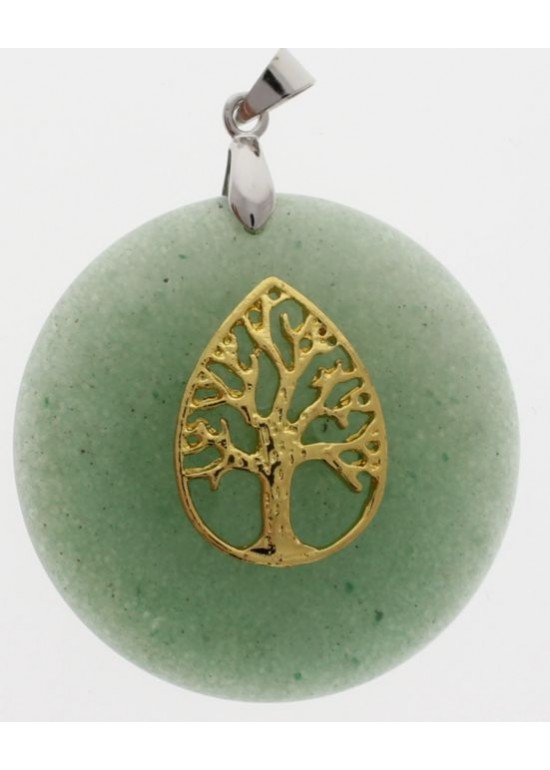 Colgante Piedra con Arbol Color Verde