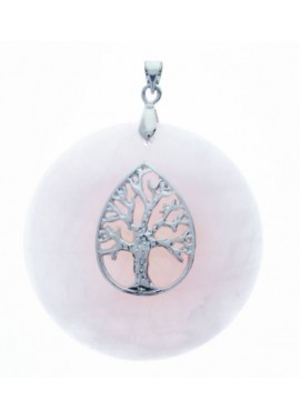 Colgante Piedra con Arbol Rosado 