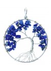 Colgante Arbol Plata Azul Oscuro 