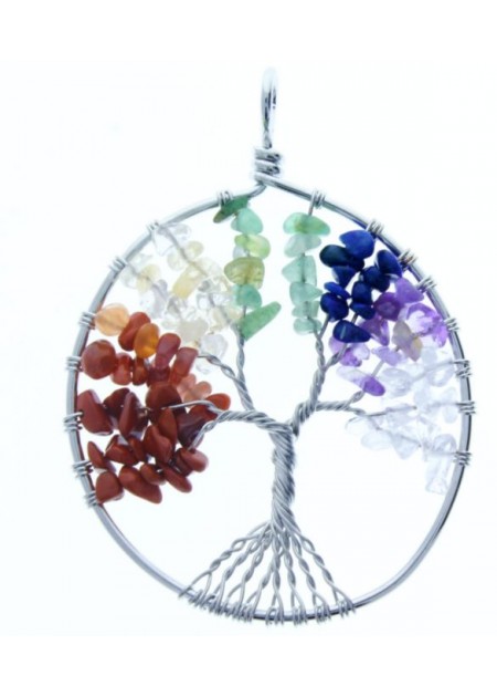 Colgante Arbol Plata Multicolor  